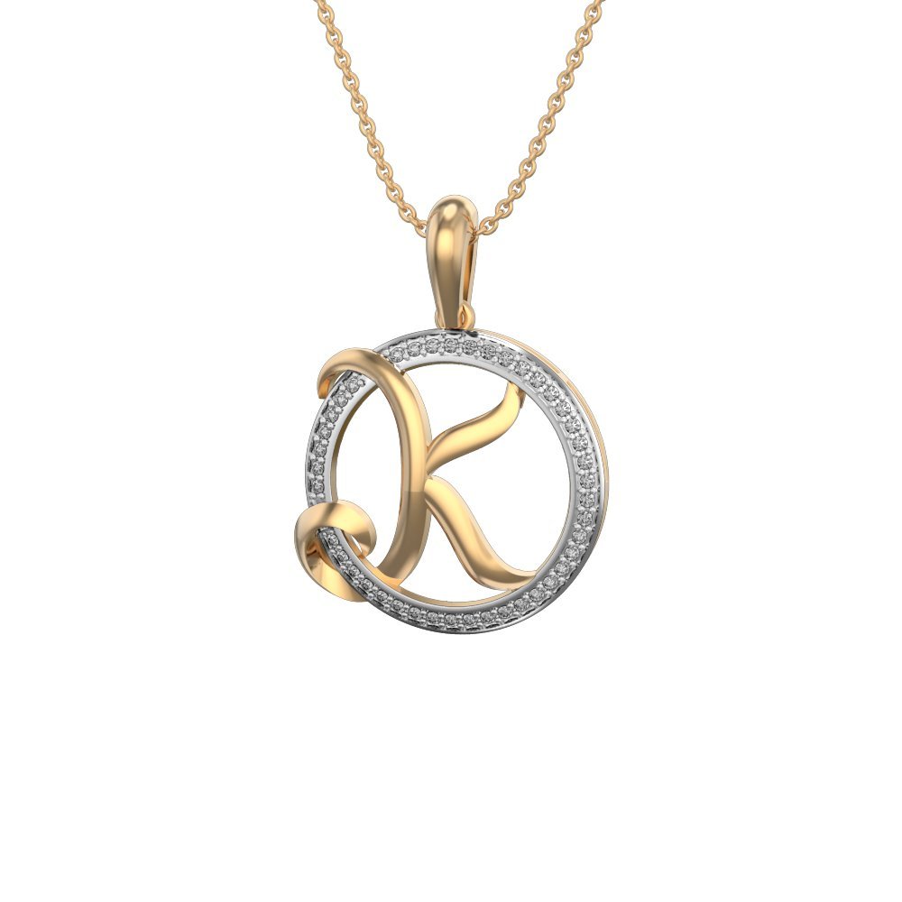 K Name Locket Gold Hotsell, 45% OFF 