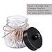 Elwiya Mason Jar Qtip Holder Premium Glass with Stainless Steel Lid, Rustic Mason Jar Cotton Ball / Swabs / Rounds Holder Farmhouse, 1 Pack Mason Jar Decor Bathroom Vanity Storage Organizer
