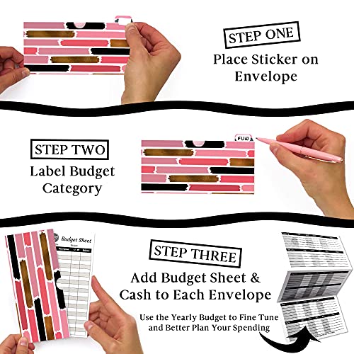 Slim Budget Wallet With 6 Horizontal Tabbed Cash Envelopes For