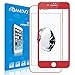 AMOVO iPhone 7 Plus Screen Protector, iPhone 7 Plus Tempered Glass Screen Protector 3D Curved Carbon Fiber Screen Protector for iPhone 7 Plus (red)