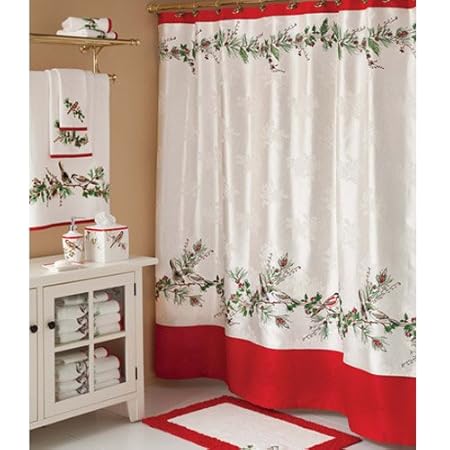 Lenox Winter Song Christmas Shower Curtain Amazon Co Uk Kitchen