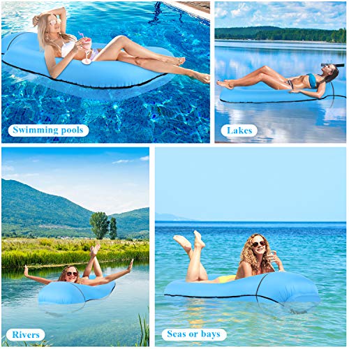 Tolaccea Pool Hängematte mit Mesh Aufblasbare Wasserhängematte luftmatratzen Liege Wasser Bett Floating Lounge Stuhl Schwimmbad Aufblasbarer Spielzeug Blau