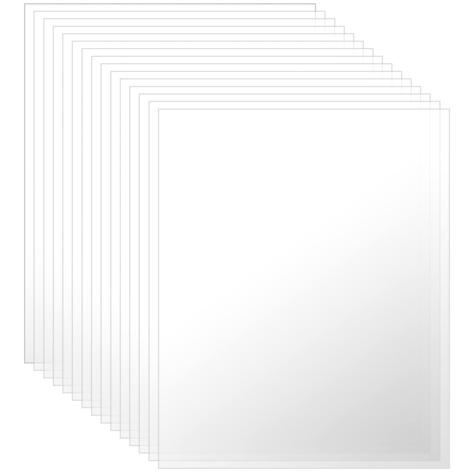 SINJEUN 15 Pieces Clear Acrylic Perspex Sheet 20 x 25cm, 1mm Thickness Acrylic Sheet with Protective Film, Transparent Sheets for Picture Frame, Display Projects, DIY Crafts ﻿