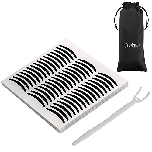 JewelryWe Lady Eyes Beauty Tool Black Self Adhesive Double Eyelid Tape 24 Pairs
