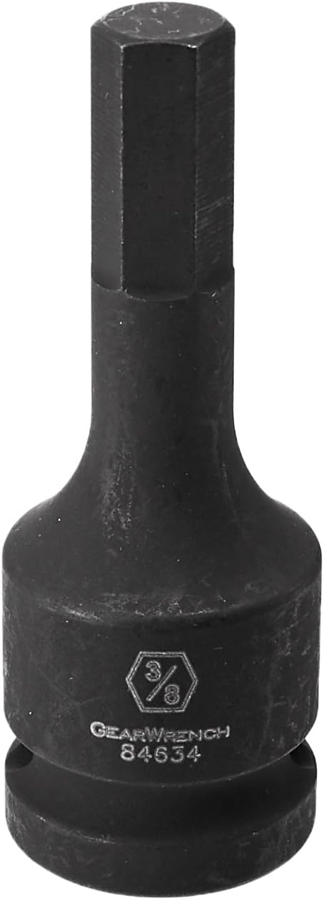 GEARWRENCH 84634 1/2" Drive Hex Bit Impact SAE Socket 3/8", Black