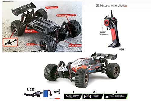 FMTStore 1/12 Scale Offroad High Speed Radio Remote Controlled Off-Road Buggy RC 2.4Ghz 2WD 20Mph+ Car Truck Buggy Crawler R/C (Color May Vary)