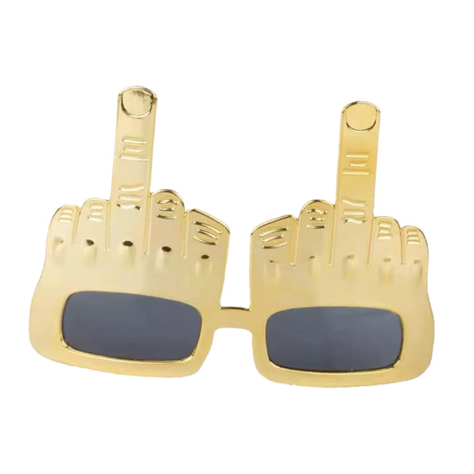 VGEBY Party Wacky Sunglasses, Novelty Standing Middle Finger Funny Decoration Party Sunglasses Golden for Party Gift Adults