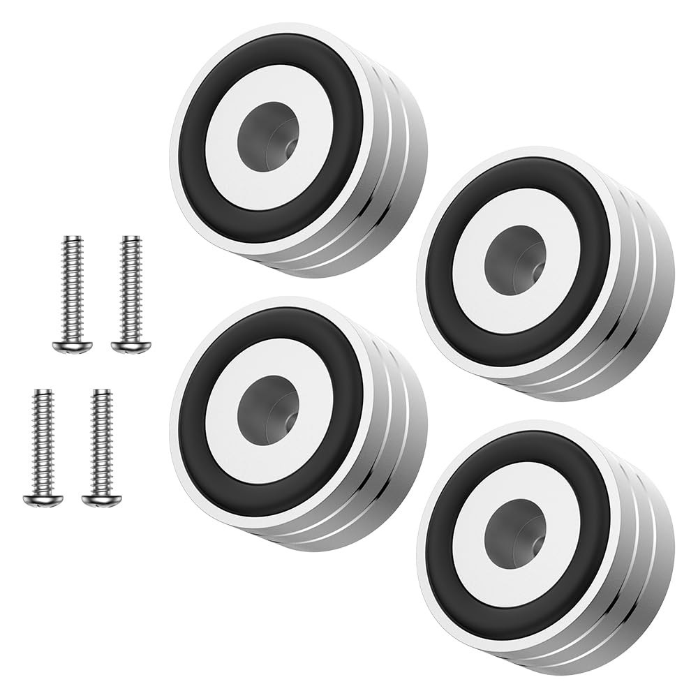 Tertullus 4 Sets Speaker Isolation Feet Aluminum Speaker Feet With Screws,Shockproof Stand Pad For Hifi Devices Amplifier Turntable Dac Recorder Cd (Silver, 40mm×20mm)