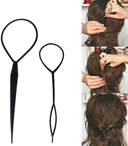 Large Topsy Tail，LtrottedJ Set of 2 Pcs Fashion Topsy Tail Hair Braid Pony Tail Maker Styling