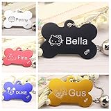 Personalized Engraving Letters Pet ID Tags Dog Metal Brand Dog Cat Information Cards Bone Shape