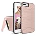 Teelevo Wallet Case for iPhone 7 Plus/iPhone 8 Plus - Dual Layer Shock Absorbent Case with Card Slot Holder and Kickstand for Apple iPhone 7 Plus (2016) / iPhone 8 Plus (2017) - Rose Gold