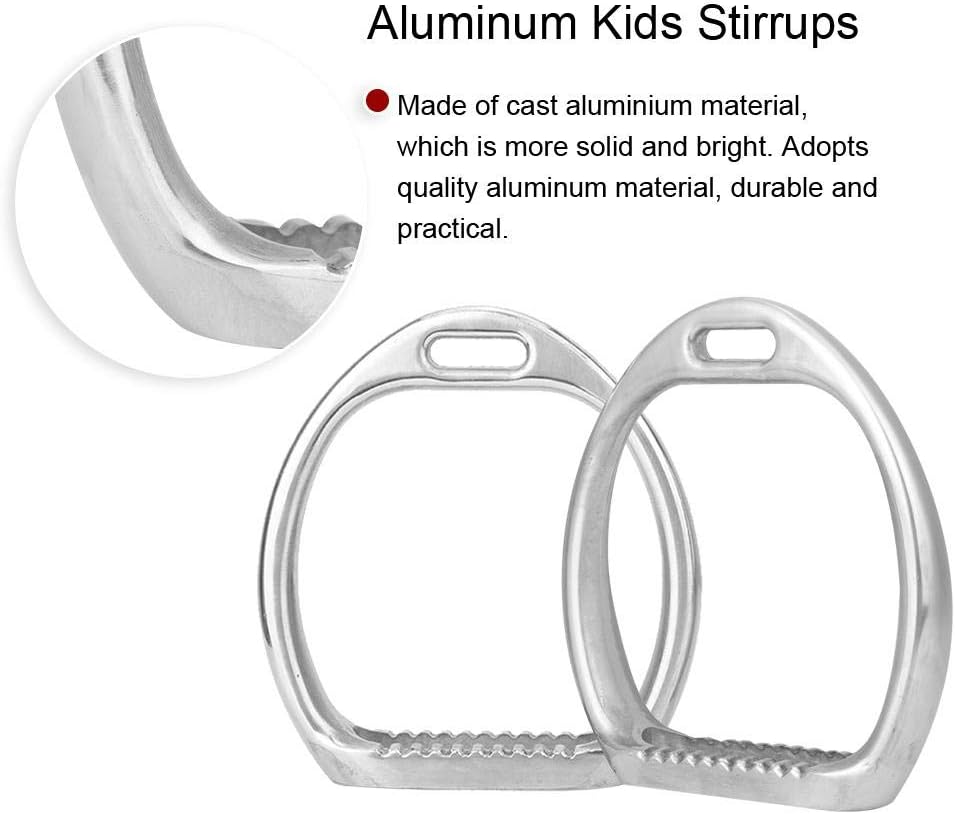 HEEPDD Children Stirrups for Saddle Safety Lightweight Aluminum Stirrups for Kids Durable Die-Cast Iron Horse Saddle Accessories for Young Riders - Image 3