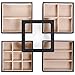 Valdler 4 Stackable Jewelry Organizer Tray with Clear Glass Lid Showcase Display Storage Perfect Mother's Day Gifts
