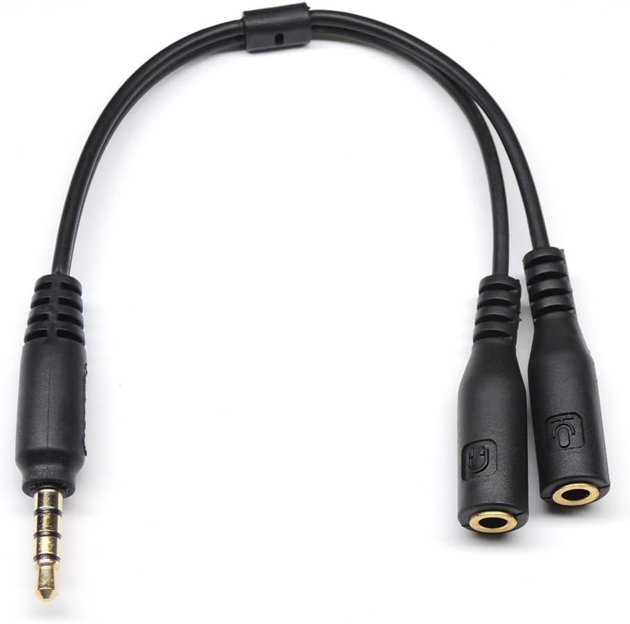 Amazon.co.jp： ヘッドフォン/マイク用ジャック付ヘッドセット対応アダプタ 4極3.5mmステレオミニプラグ(オス)2x 3極3