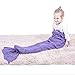SENYANG Mermaid Tail Blanket, Mermaid Blanket for Kids Hand Crochet Snuggle Kids Mermaid Blanket for Girls, Sweet Girls Gifts for Girls Toys (Ruffle-Purple)
