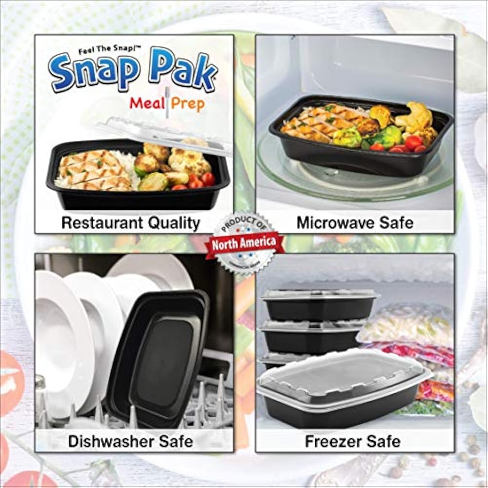 Snap Pak 12204 38 Oz Black Food Containers 38oz, Clear Kitchen & Dining eBay