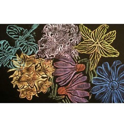 Cedar Canyon Textiles Text CCT4004 Plastic Artist's Paintstiks Rubbing Plate, Garden Flower, 6-Pack
