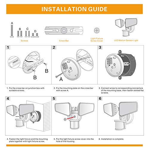 STASUN 32W 2800LM LED Security Motion Sensor Light with Wide Lighting Angle, 5000K Daylight, 240°Sensing Angle, Waterproof Dusk to Dawn Flood Light for Garage, Garden, Deck, Porch (White)