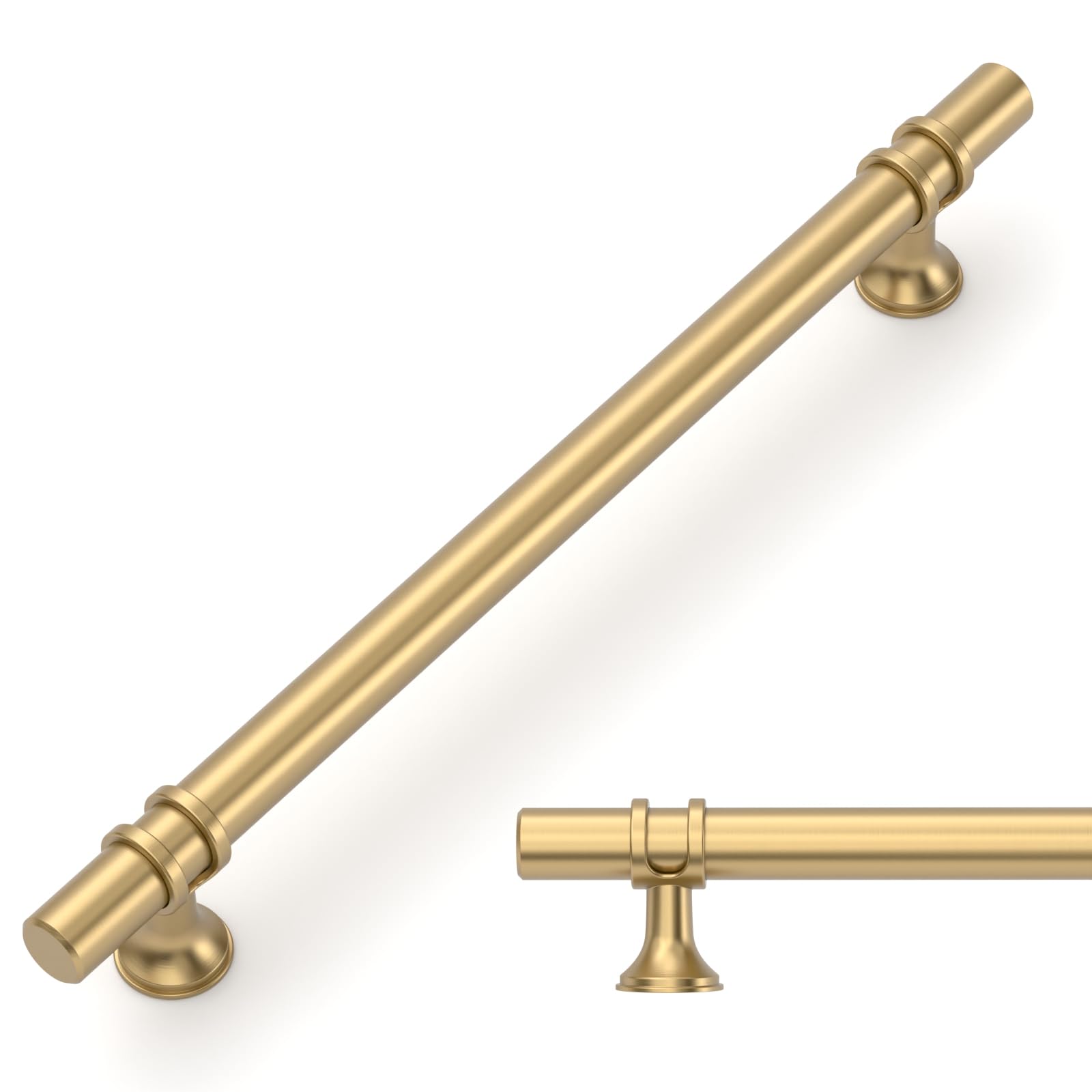 Photo 1 of Amerdeco 10 Pack Champagne Bronze Cabinet Pulls 10 Inch(254MM) Hole Centers Kitchen Cabinet Handles Cabinets Hardware Drawer Pulls ZH0050