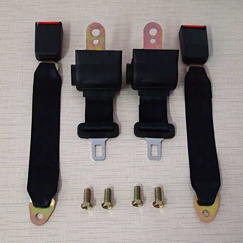 Click Here to See More Images QKPARTS 2PCS Universal Strap Retractable 2 Point Car Trucks Safety SeatBelt Black NEW
