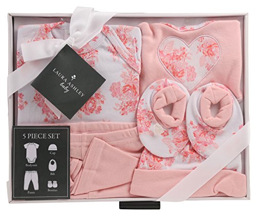 Laura Ashley 5 Piece Baby Essentials Gift Box Set, Butterfly Toile Print