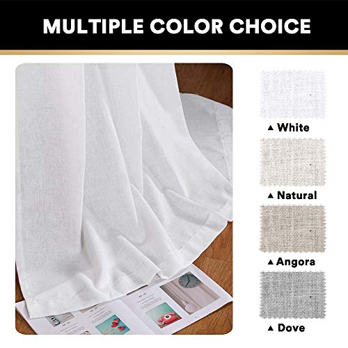 image for PrinceDeco Rich Linen Textured Curtains Privacy Soft Flax Linen Extra 