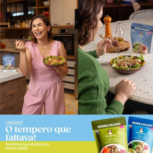 Tia Sônia, Granola Salgada Francesa Parmesão Castanhas Kit 200g cada Tia Sônia Artesanal Sem Glúten