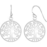 925 Sterling SIlver Filigree Teardrop Dangle Earrings for Women | Lightweight Hooks Exquisite Leaf Dangle Earrings for Gift | Size 26mm