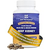 Zen Principle Grass Fed Beef Kidney Supplement, 210 Capsules, 3000 mg. DAO Enzyme for Histamine Health. Selenium and B12 for Thyroid Support.