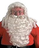 Deluxe Santa Beard and Wig Set Santa Wig and Beard Set Santa Claus Beard and Wig White