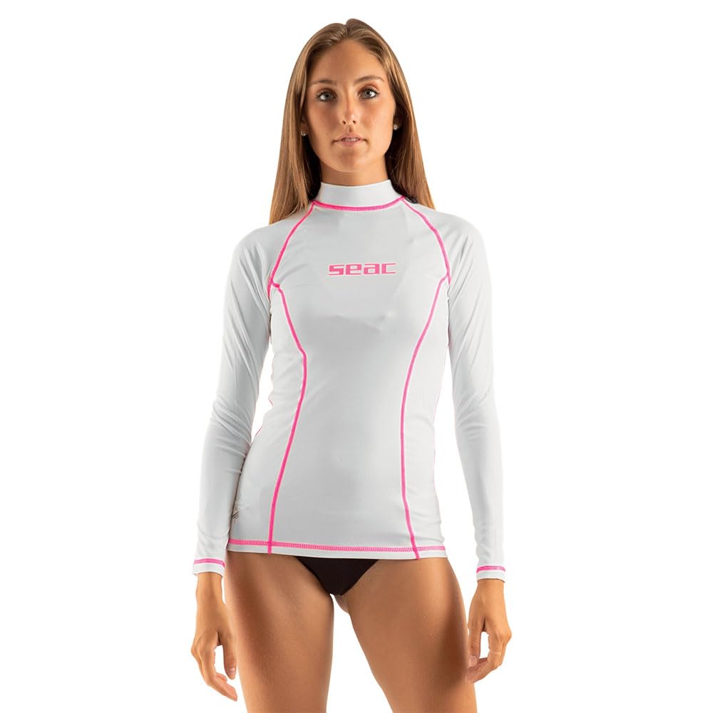 SEAC T-Sun Long Lady Rash Guard for Snorkeling and Swimming Anti UV White