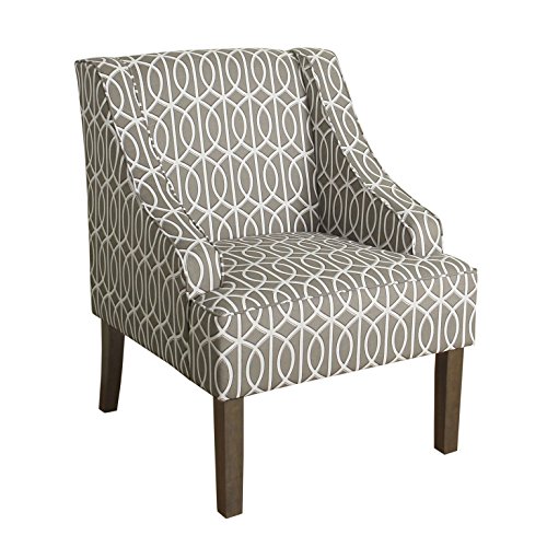 HomePop Classic Swoop Arm Accent Chair, Grey Trellis Pricepulse