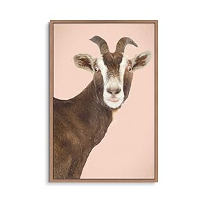 signwin Framed Canvas Wall Art Cute Goat Canvas...