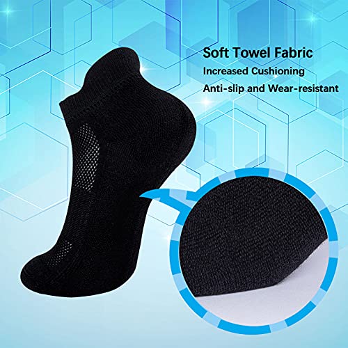 8 Pairs Ankle Athletic Running Socks Cotton Cushioned Low Cut Sports Tab Socks for Women&Men 7-9/9-12