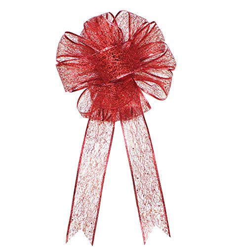 Yezijin Christmas Pendant 1/2 PC Large Glitter Christmas Bow Red Bow Bouquet Handcraft Decorations (1PC)