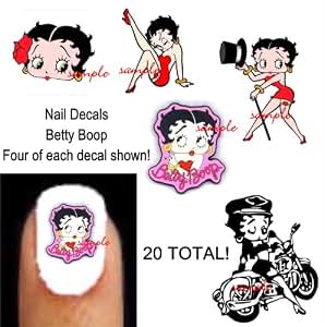 Amazon.com: Betty Boop 5 Different Nail Decal Art Total 20: Everything Else