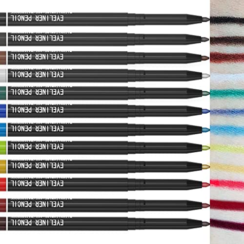 12 Kinds Of Color Eyeliner Pen, Eyebrow Pen,Eye Shadow Pencil , Lip Line Pen, Eyelid Pad, Pencil Makeup Set Tool 12PCS (Multicolor)