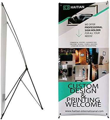 Tripod X Banner Stand Foldable Signage Holder Banner Sizes 31"X71" With a Traveling Bag For Trade Show Display