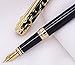 erofa Duke Sapphire Fountain Pen Gold Trim with Ink Refill Converter in Luxury Gift Box Set For Business Signature and Collection