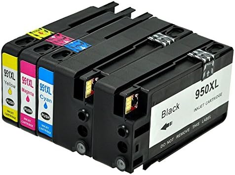 Lin Ink Cartridges for HP 950 951 xl Best With Generic Compatible HP Officejet PRO 8600 8610 8620 8630 8640 8660 8615 8625 251dw 271dw(1 Black,1 Cyan,1 Magenta,1 Yellow)