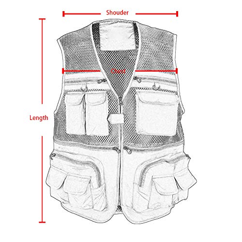 image for HYOUT Fly Fishing Photography Vest with Pockets Men's Mesh Quick-Dry W