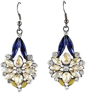 Brinco Argola Luxury Blue Imitation Gemstone Dangle Earrings for Women Christmas Gifts Ear Piercing