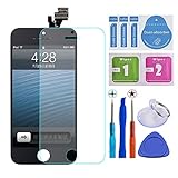 KAICEN iphone 5 lcd touch Screen Replacement LCD Display Digitizer Frame Assembly Full Set with Tools and Professional Glass Screen Protector For iPhone 5 Black 4.0 inches