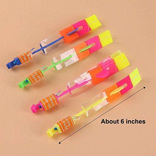 Fulgamo Amazing Arrow Rocket Helicopter With LED Light.Flying Toy with Elastic Powered Slingshot-20Pack - Thumbnail 6
