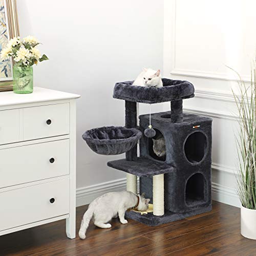 FEANDREA MultiLevel Cat Tree with Feeder Bowl, SisalCovered