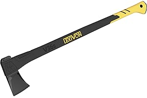 LEXIVON Wood Splitting Axe, Hatchet for Camping 36" - Ideal for Chopping, Tree-Felling and Firewood | Grade-A Carbon Steel, Fiberglass Handle & Ergonomic Grip | Protective Sheath Included (LX-V36S)