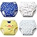 Baby Boy’s Training Pants Toddler Potty Cotton Pants Cloth Diaper 4 Packs Cute Nappy Underwear for Kids Washable 3 Layers Potty pants(Bigger than Normal Size, Suggest to order down a size) Blue
