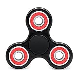 AyoGu Fidget Spinner Tri-Spinner High Speed Spin,Perfect For ADD ADHD Focus Toy Time Killer (Black & red)