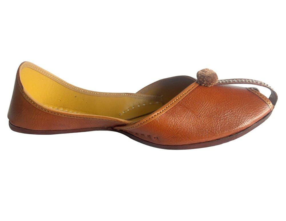 step n style women plain leather punjabi jutti traditional mojari