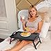 Bed Tray Table with Folding Legs Wooden Serving Breakfast in Bed or Use As a, Platter, TV Table Laptop Computer Tray Snack Tray Large Size